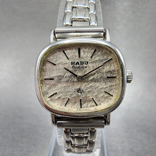 Rado Watch Women 24mm White Texture Dial Steel Rectangle New Battery Vintage