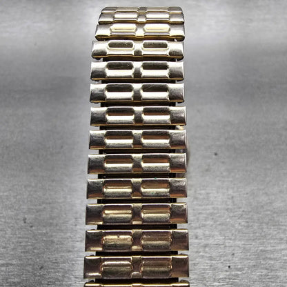 Bulova Watch Men 32mm Champagne Dial Gold Tone Daydate Round 7163 New Battery7