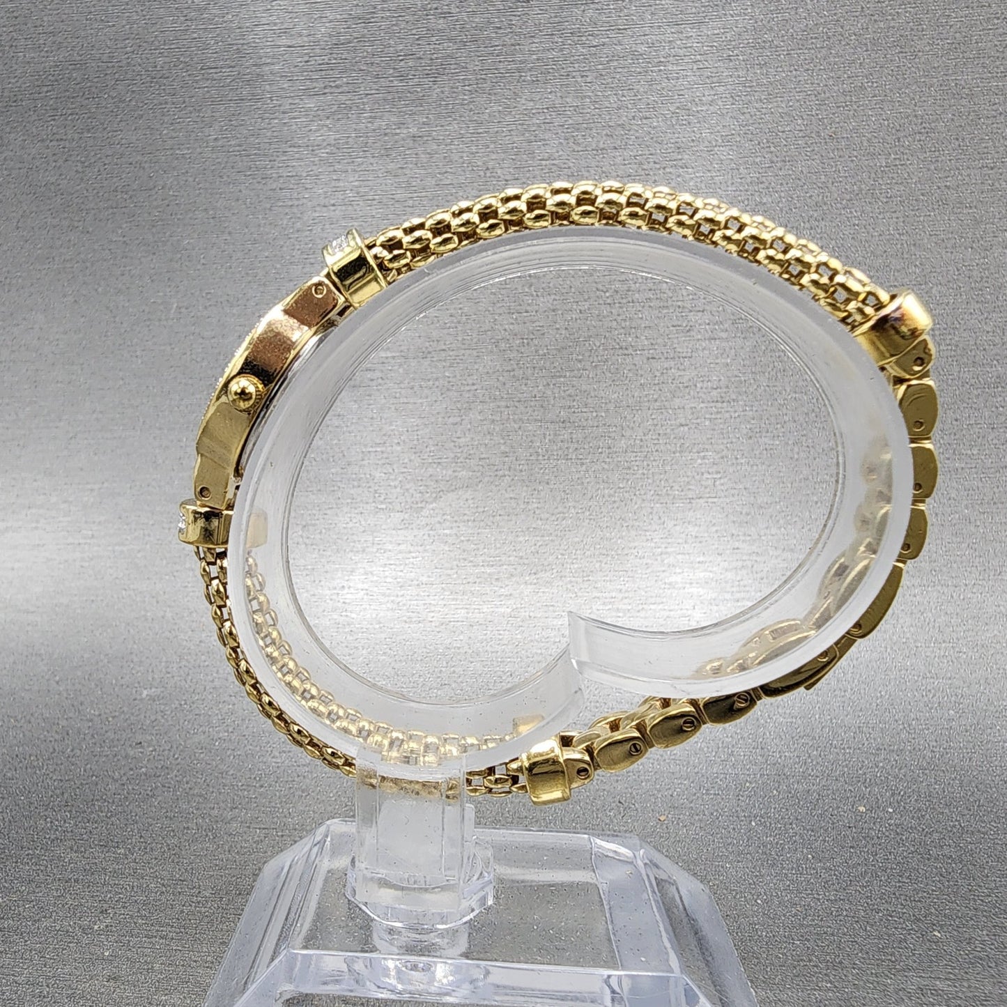 Lucien Piccard Watch Women 16mm Gold Dial Gold Tone Oval Crystals New Battery6