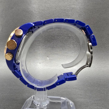 Invicta Chronograph Watch Women 39mm Blue Dial Blue Ceramic Date READ!!!!! 200708