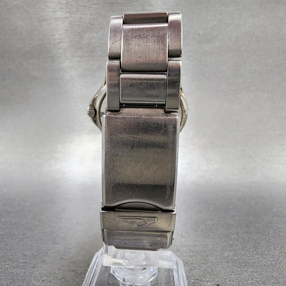 QuikSilver Dive Watch Men 35mm Gray Dial Silver Tone Date Round QS221 New Batt7