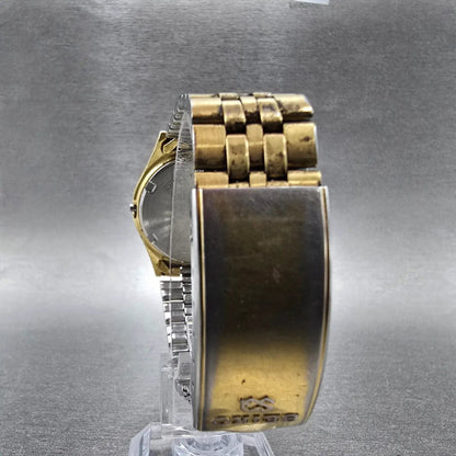 Seiko SQ Watch Men 34mm Gold Dial Gold Daydate 5H23 Movement 5H23-7009 JP PARTS8
