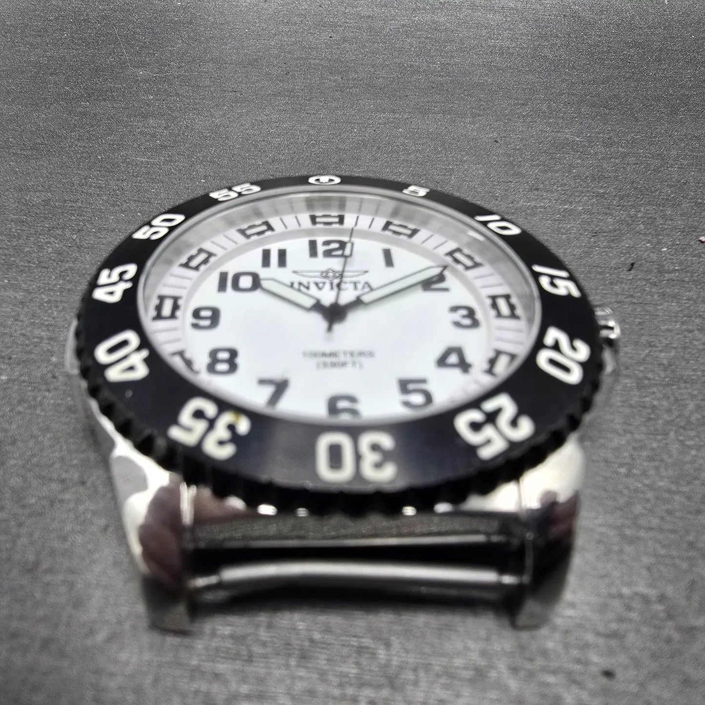 Invicta Dive Watch Men 48mm White Dial Silver Tone Round 1101 New Battery2