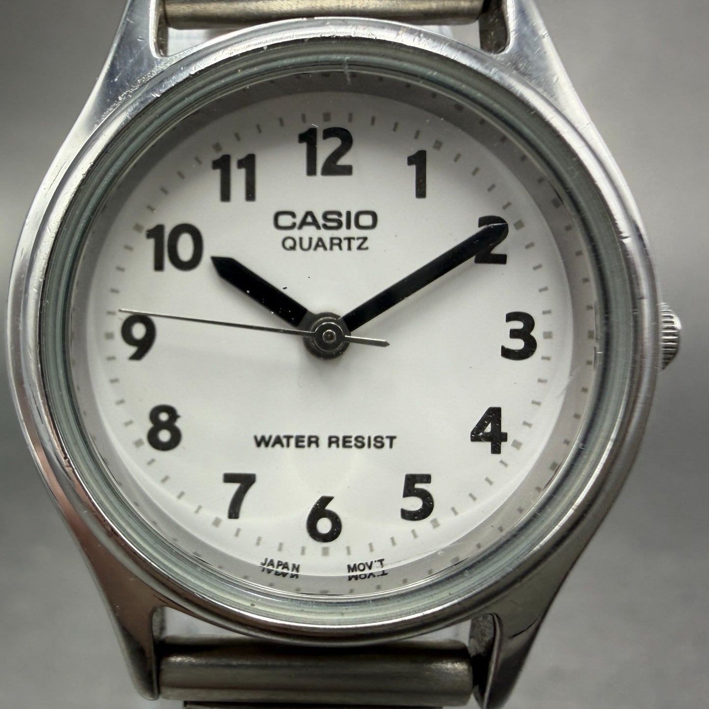 Casio Watch Women 25mm White Dial Silver Tone Round LQ-410 New Battery1