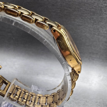 Seiko Watch Women 19mm Black Dial Gold Tone Round V401-0289 New Battery Vintage3