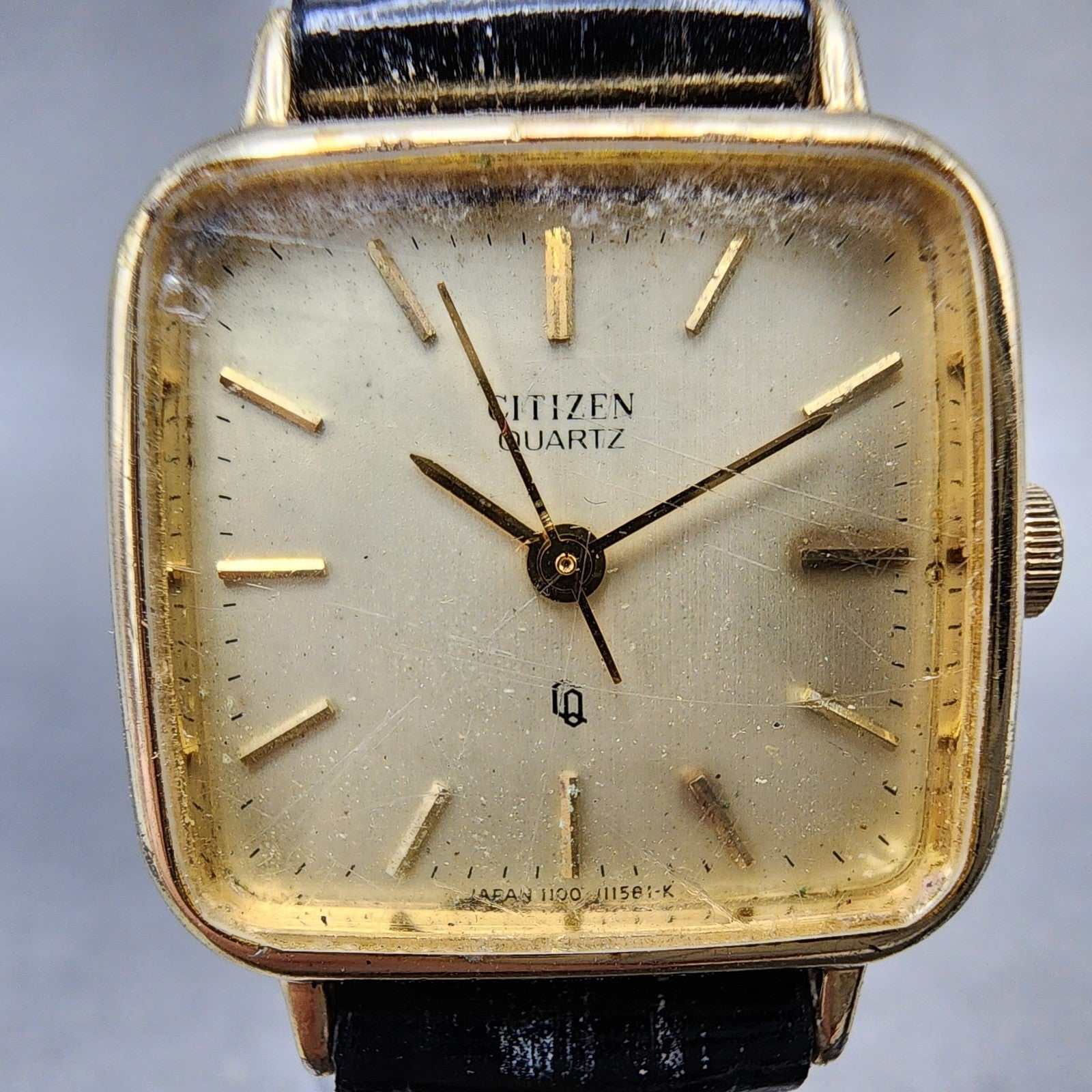 Citizen CQ Watch Women 22mm Champagne Dial Gold Tone Rectangle New Battery VTG1