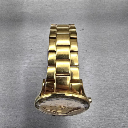 Skagen Watch Women 34mm Champagne Dial Gold Tone Daydate Round 344LGXG New Batt4