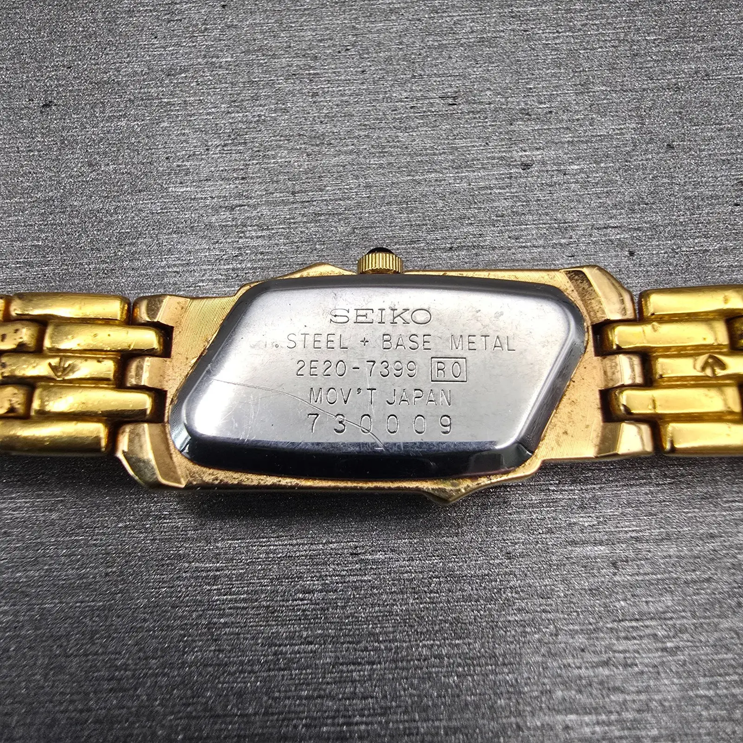 Seiko Watch Women 14mm MOP Dial Gold Tone Gemmed 2E20-7399 New Battery Vintage10