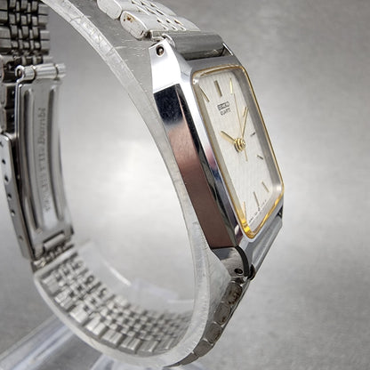 Seiko Tank Watch Women 20mm Silver Dial Two Tone 73215700 New Battery4