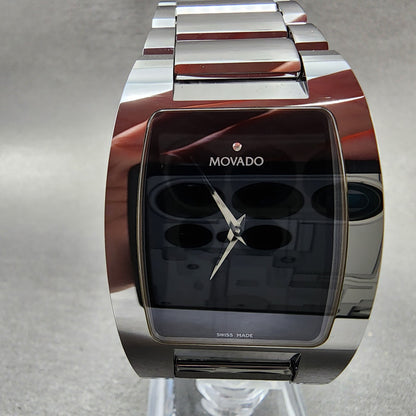 Movado Fiero Watch Men 32mm Black Dial Tungsten Rectangle 0605621 New Battery1