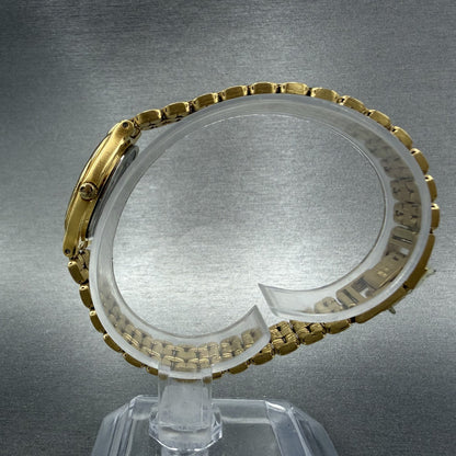 Bulova Watch Women 25mm White Dial Gold Tone Round 97T44 New Battery6
