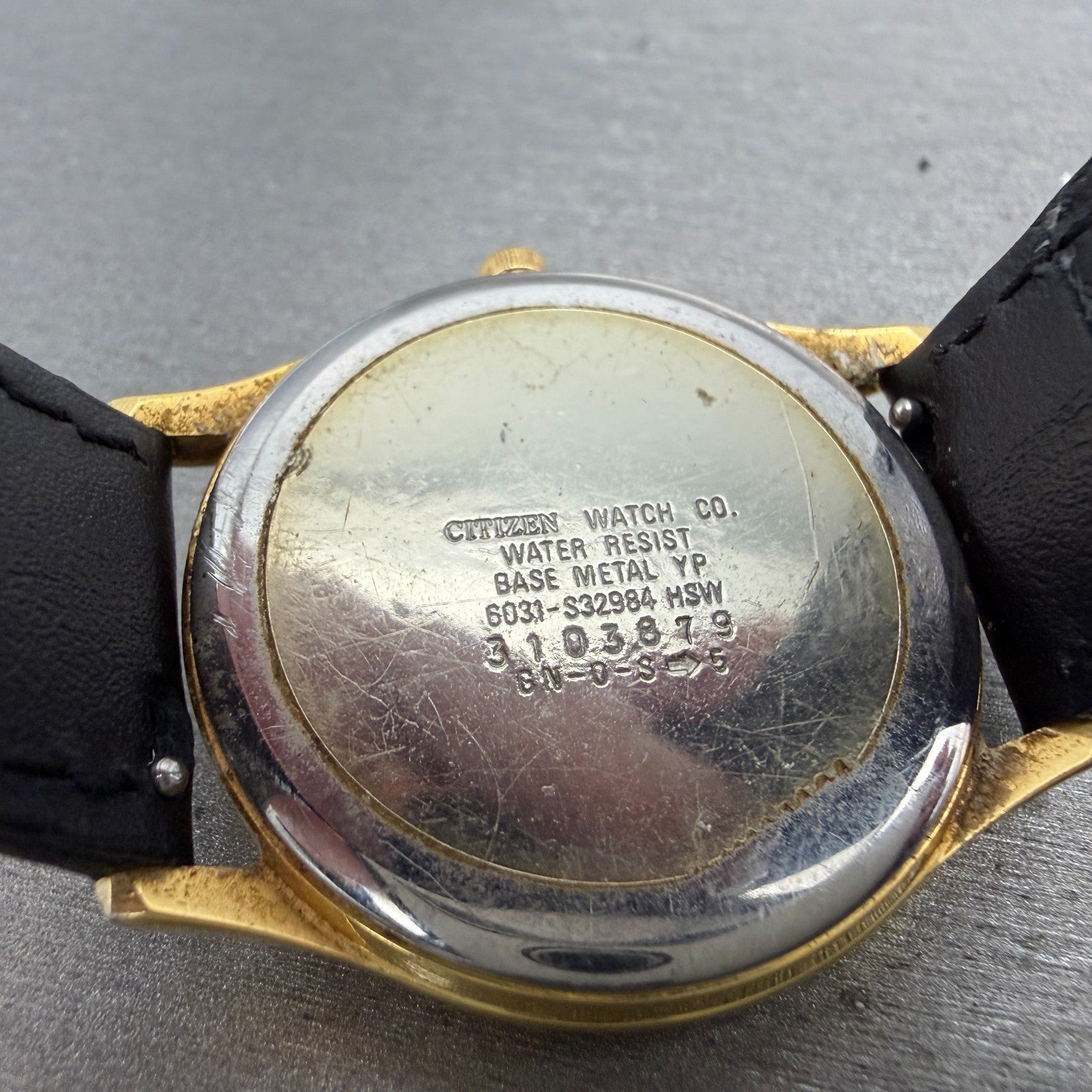 Citizen Watch Men 34mm Black Dial Gold Tone Round 6031-S32984 New Battery9
