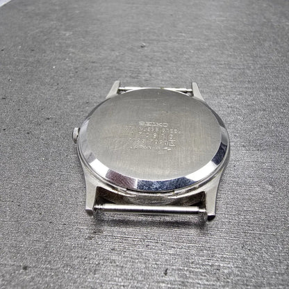 Seiko Watch Men 32mm Silver Dial Silver Tone Daydate Round 7123-7090 PARTS VTG13