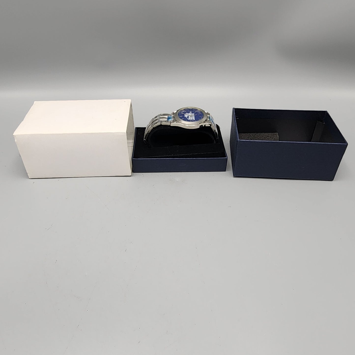 Bulova TFX Watch Men 37mm Blue Dial Steel Round New battery UNH Hockey 36B04