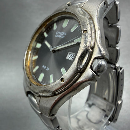Citizen Watch Men 36mm Gray Dial Silver Tone Date Round 1112-S68113 PARTS VTG3