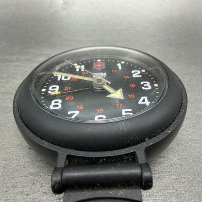 Victorinox Swiss Army Travel Alarm Clock 61mm Black Dial Black Tone PARTS UNTEST3