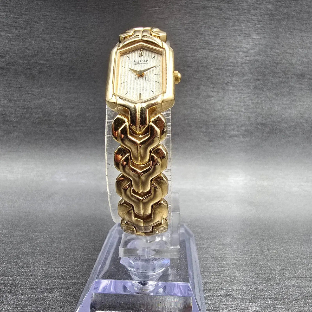 Citizen Elegance Watch Women 15mm Champagne Dial Gold Tone 5421-H01440 New Battp5