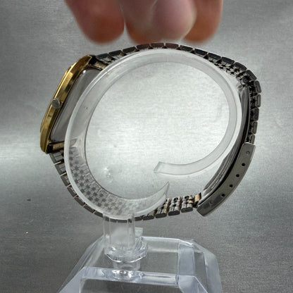 Citizen Exceed Watch Men 29mm Silver Dial Gold Tone Date 4-795423 New Battery6