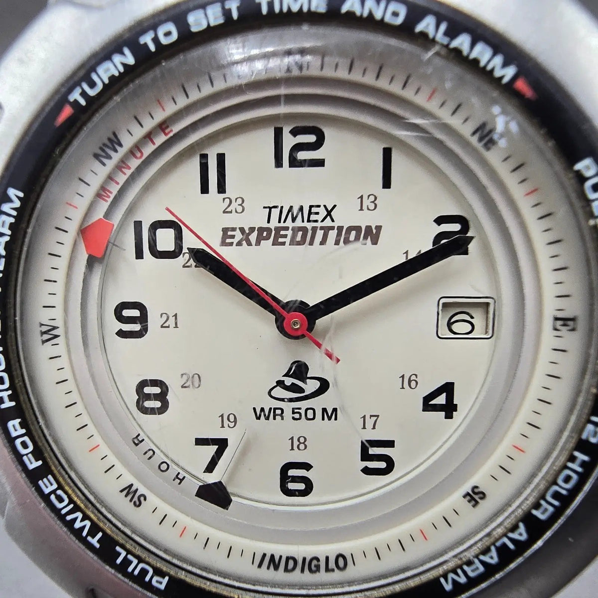 Timex Shenmue Watch Men 39mm Cream Dial Silver Date Alarm Round New Battery1