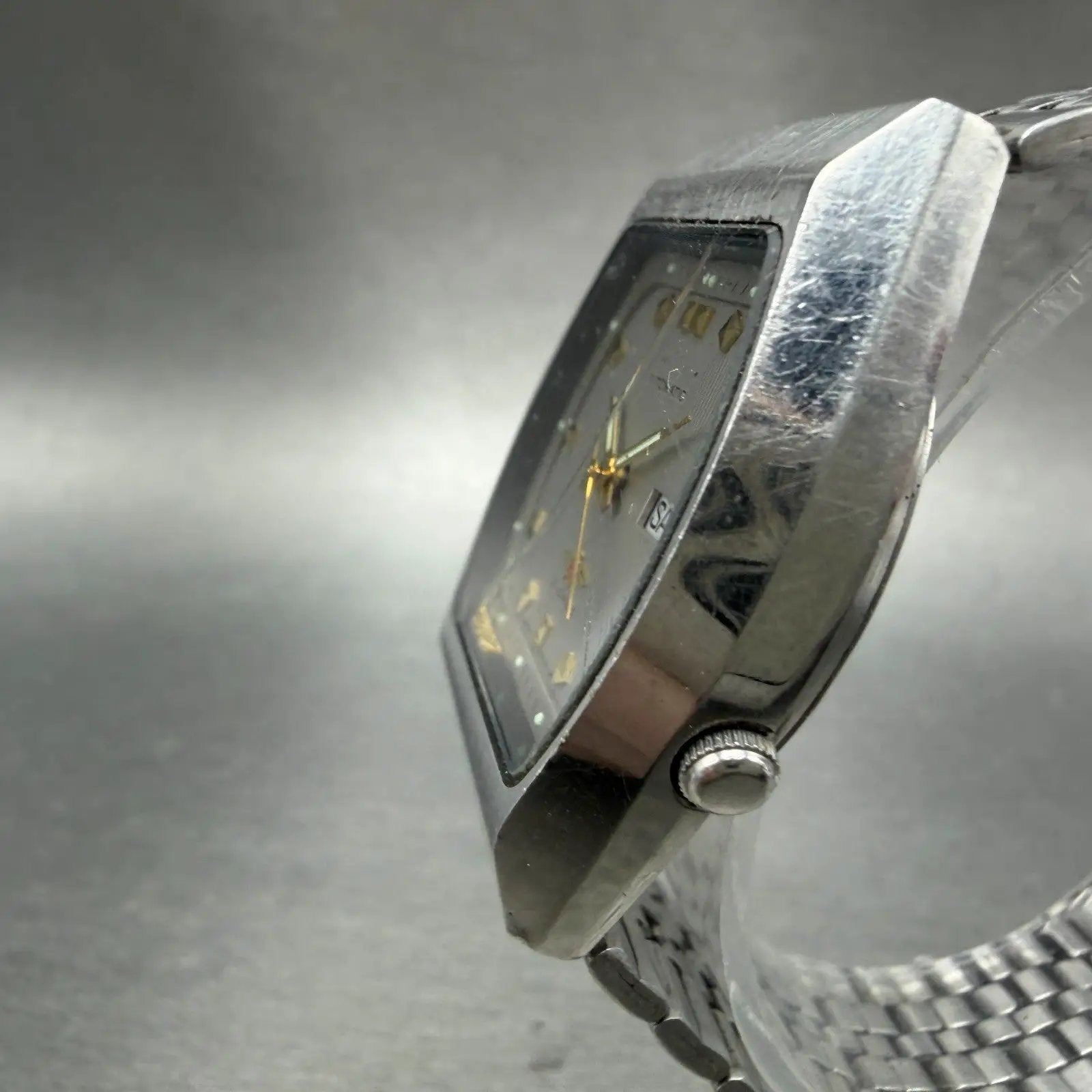 Citizen Eagle 7 Automatic Watch Men 34mm Gray Dial Silver Tone Daydate PARTS VTG3