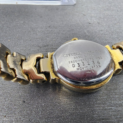 Citizen Watch Women 19mm Champagne Dial Gold Tone 5920S72676 New Battery9