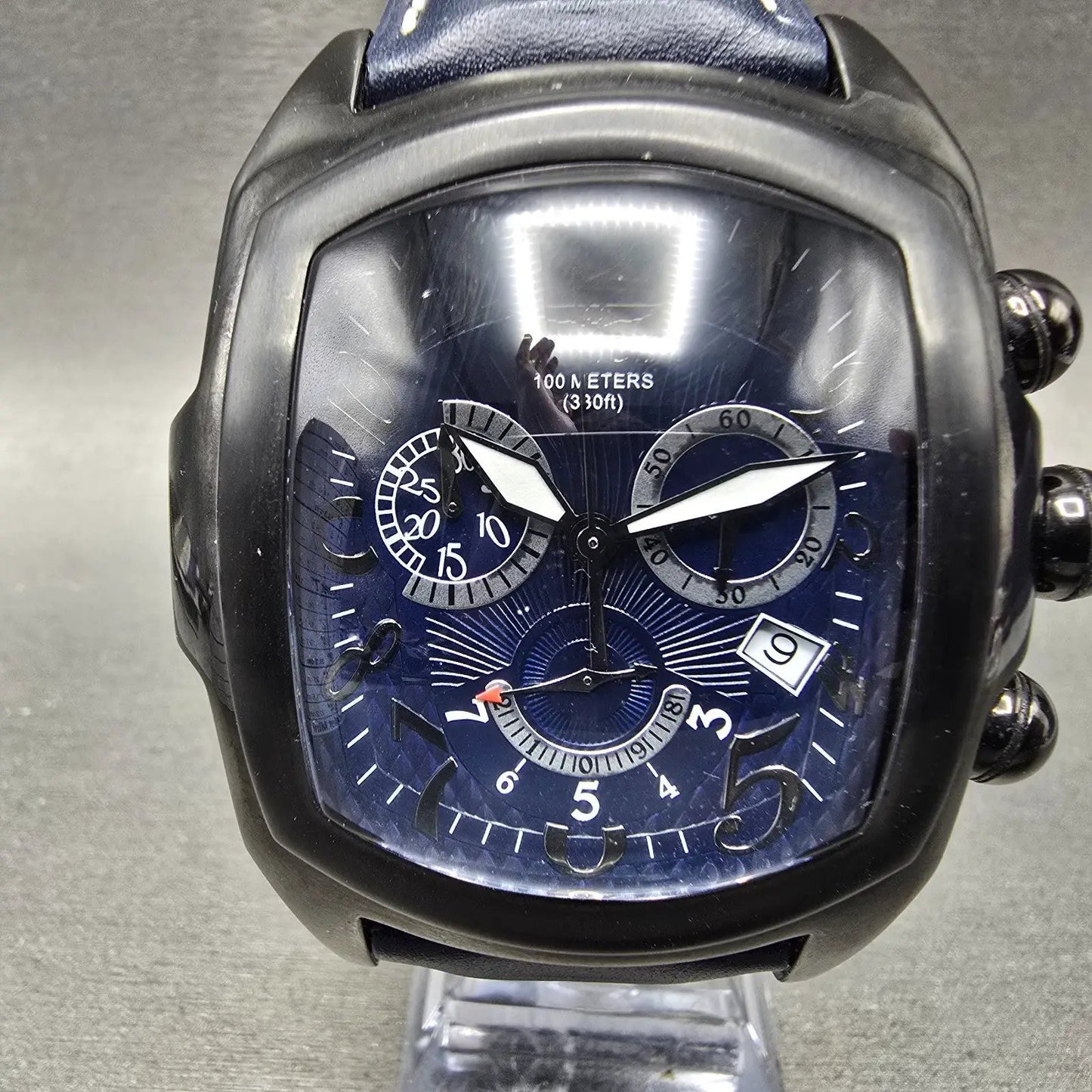 Invicta Lupah Chronograph Watch Men 47mm Blue Dial Black Date 33379 New Battery1