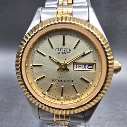 Citizen Watch Women 25mm Champagne Dial Two Tone Daydate 6000-R00413 New Battery1
