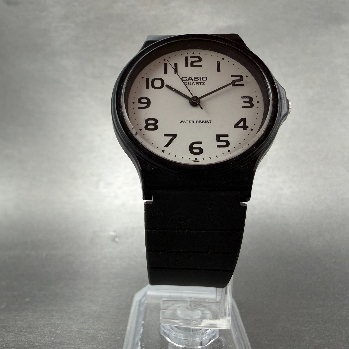 Casio Watch Unisex 34mm White Dial Black Tone Round MQ-24 New Battery5
