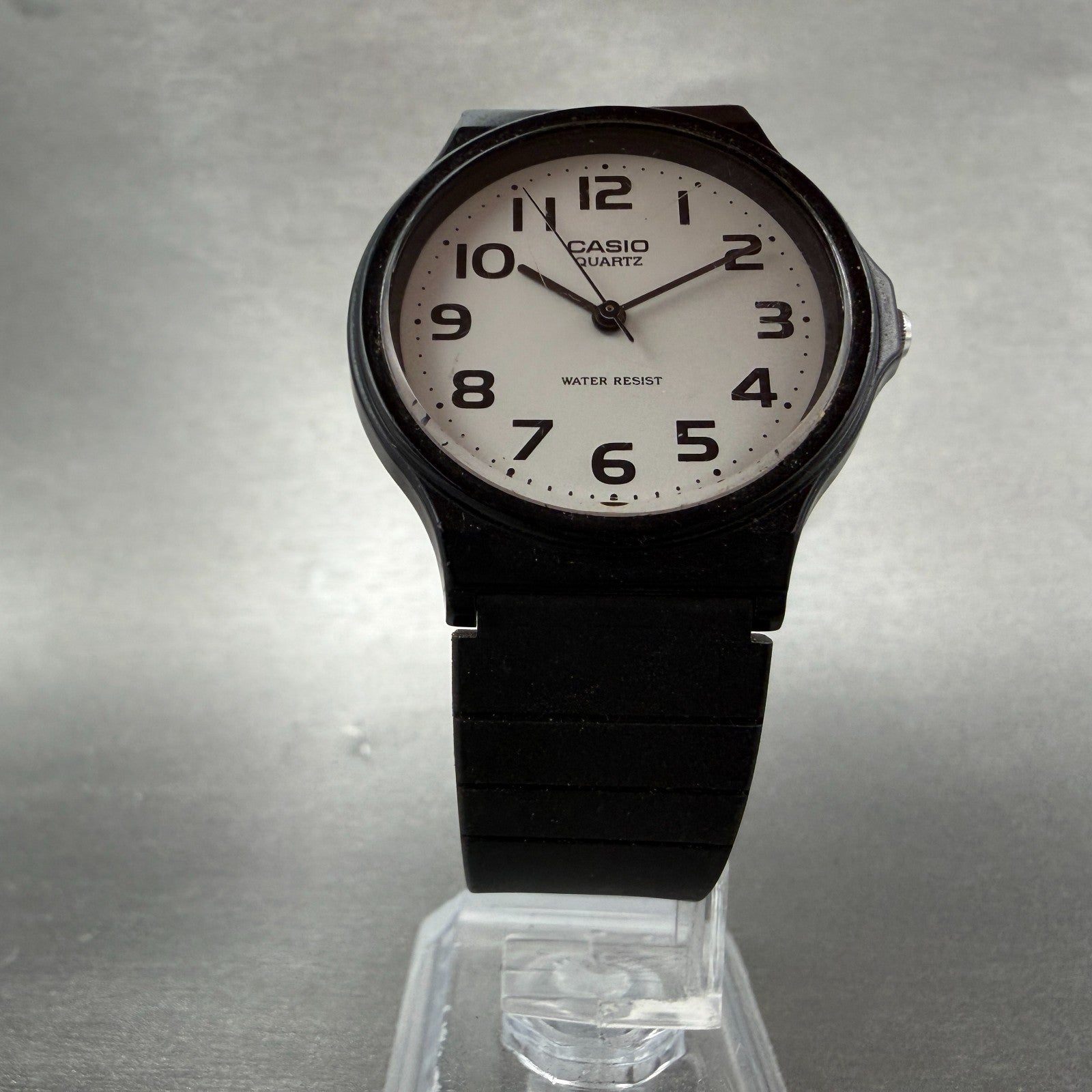 Casio Watch Unisex 34mm White Dial Black Tone Round MQ-24 New Battery5