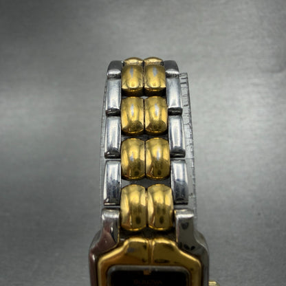Bulova Tank Watch Women 17mm Black Dial Two Tone Rectangle 90H01T New Battery4