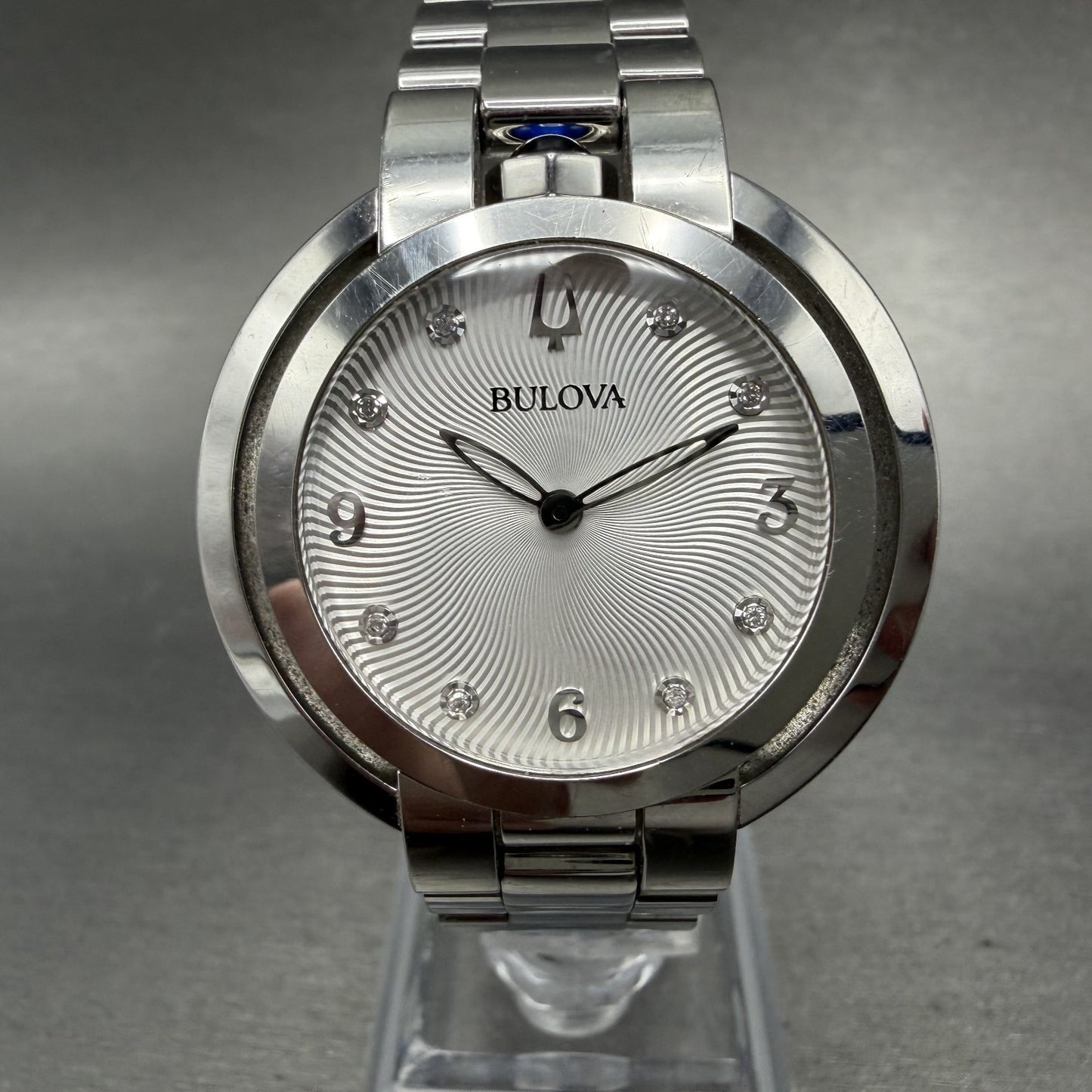 Bulova Rubaiyat Watch Women 35mm White Dial Stainless Steel Diamond 96p1840