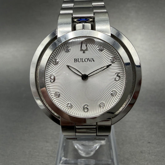 Bulova Rubaiyat Watch Women 35mm White Dial Stainless Steel Diamond 96p1840