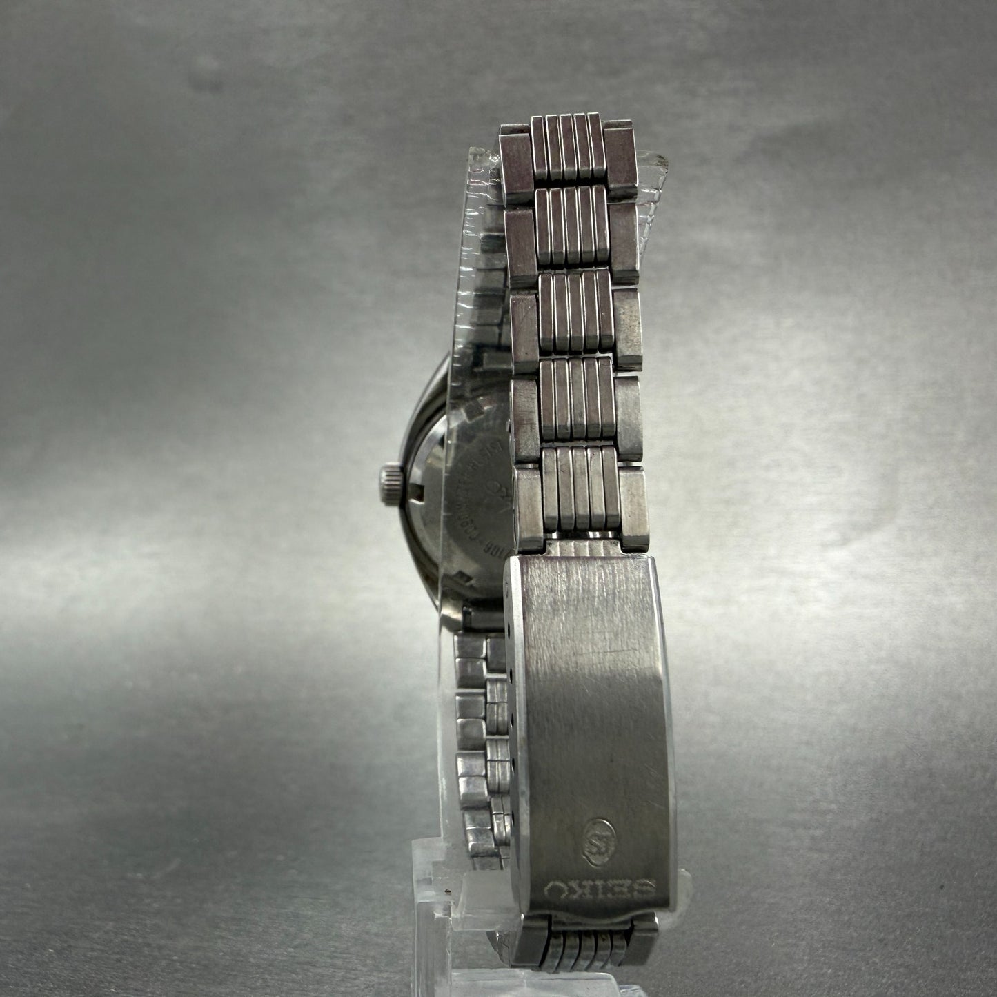 Seiko Automatic Watch Women 24mm Black Dial Silver Tone Daydate 2706-0090 Runs7