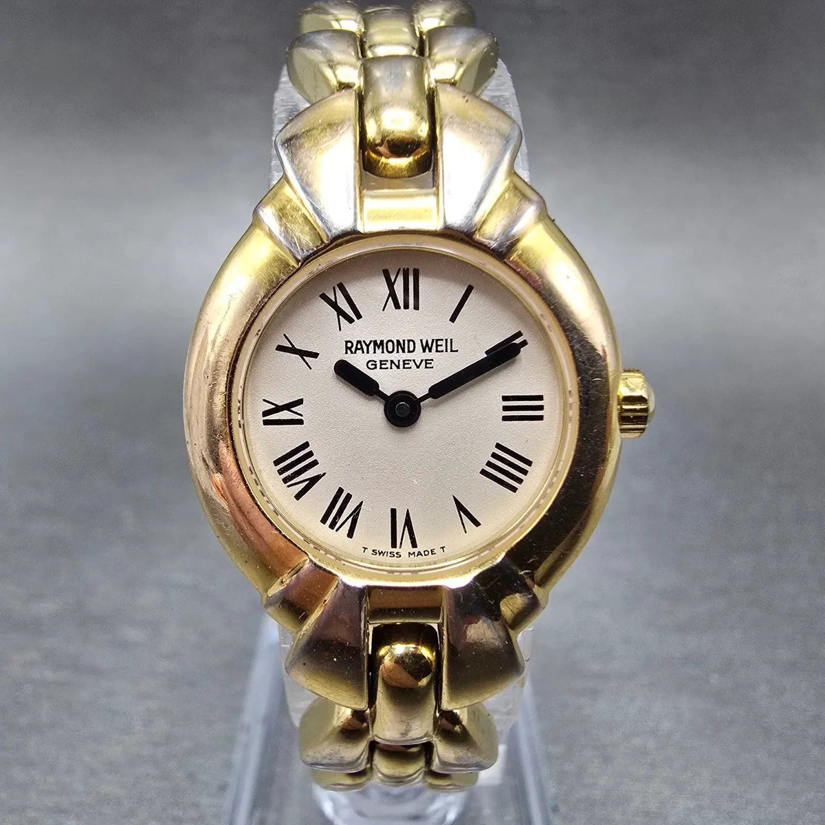 Raymond Weil Chorus Watch Women 23mm White Dial Gold Plated Round 5883 New Batt0