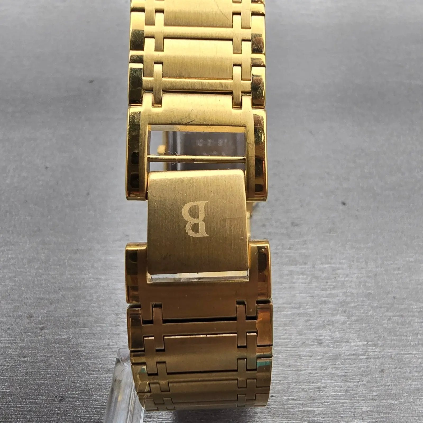 Bulova Watch Men 26mm Gold Dial Gold Tone Rectangle 97A15 New Battery Vintage7