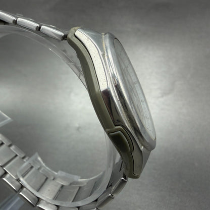 Casio Wave Ceptor Solar Watch Men 41mm White Dial Analog Digital Steel Runs ABC3
