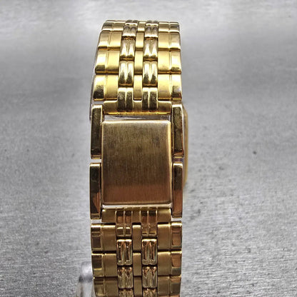 Citizen Watch Men 27mm Black Dial Gold Tone Daydate 6000-S36726 New Battery VTG7