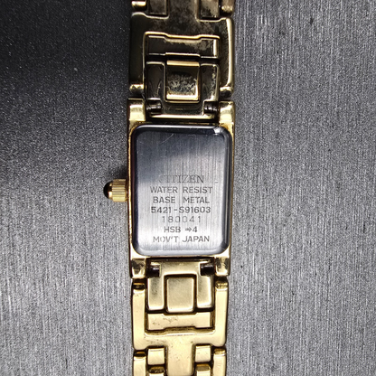 Citizen Elegance Watch Women 13mm Gold Dial Gold Tone 5421-S91603 New Battery 6710