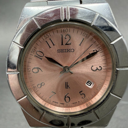 Seiko Watch Women 28mm Pink Dial Silver Tone Date 7N82-0620  Lukia New Battery1