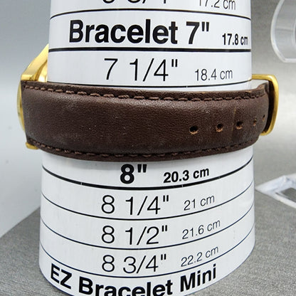 LL Bean Alarm Watch Men 34mm Gray Dial Gold Tone Date Round New Battery