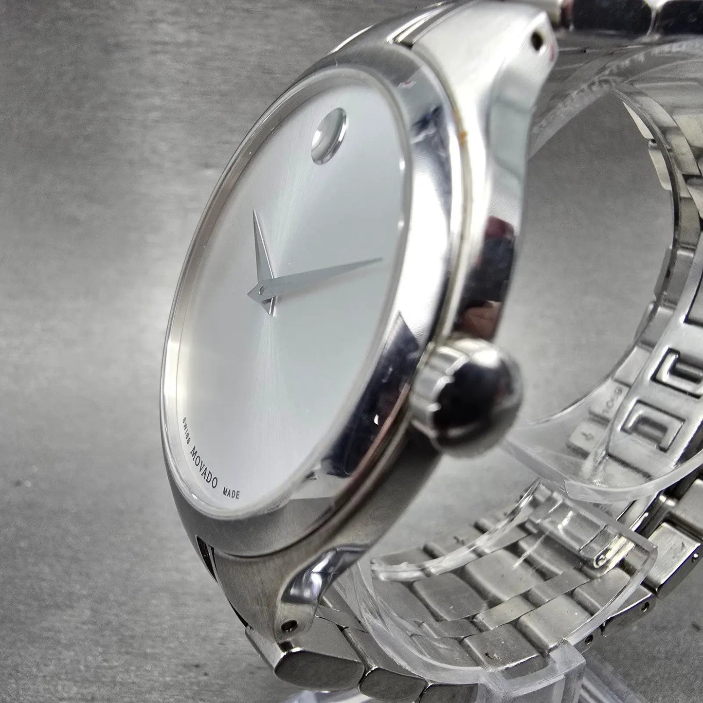 Movado Museum Watch Men 41mm Silver Dial Silver Tone 01.1.14.1085 New Battery2