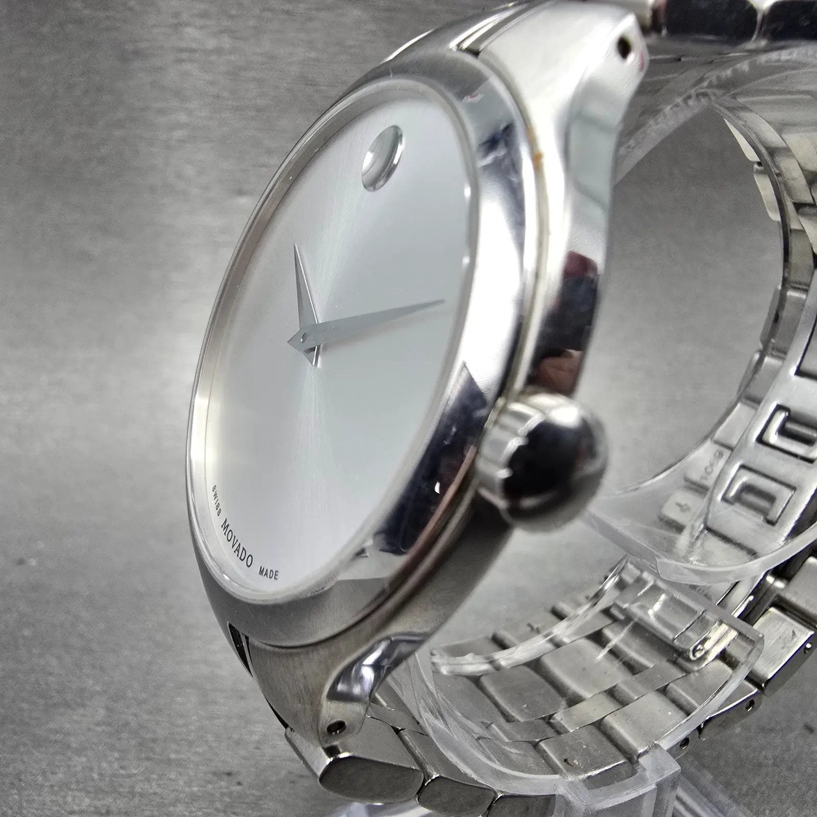 Movado Museum Watch Men 41mm Silver Dial Silver Tone 01.1.14.1085 New Battery2