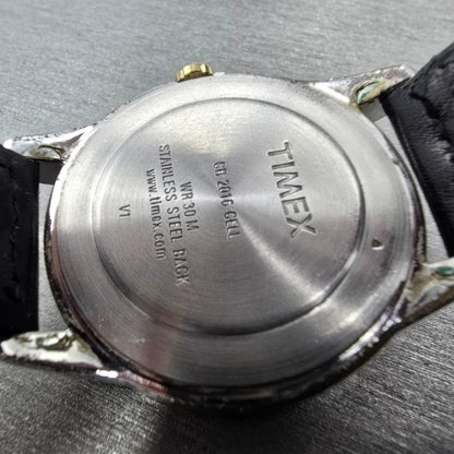 Timex Easy Reader Watch Men 36mm White Dial Two Tone Daydate Round New Battery 69