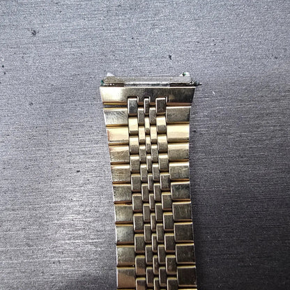 Seiko Bracelet 19mm Stainless Steel Gold Tone Tri Folding Clasp Vintage Japan Z21