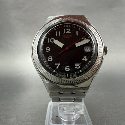 Swatch Irony Uomo d'Onore Watch Men 37mm Black Dial Steel Date Round New Battery5