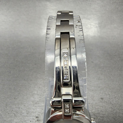 Seiko Watch Women 17mm Black Dial Silver Tone Diamond Accents 1N000KG0 New Batt4