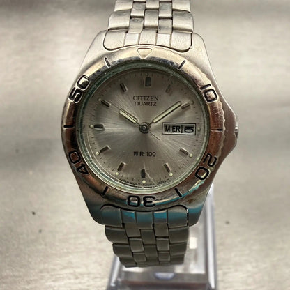 Citizen Watch Women 26mm Silver Dial Silver Daydate Round 6000-K06941 New Batt0