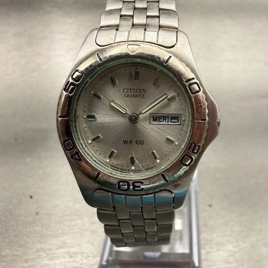 Citizen Watch Women 26mm Silver Dial Silver Daydate Round 6000-K06941 New Batt0