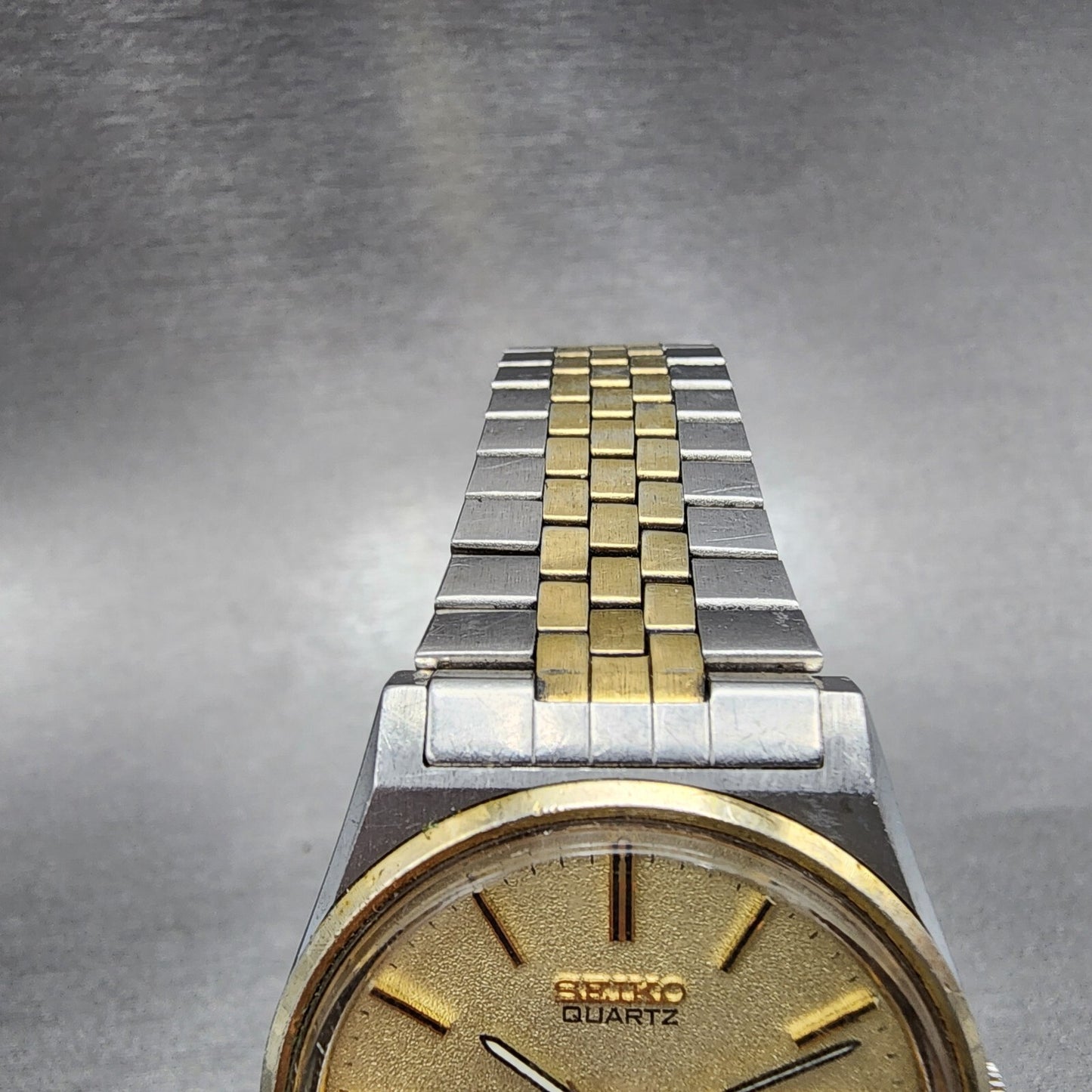 Seiko SQ Watch Men 35mm Cream Dial Two Tone Daydate Round 7123-8439 New Battery