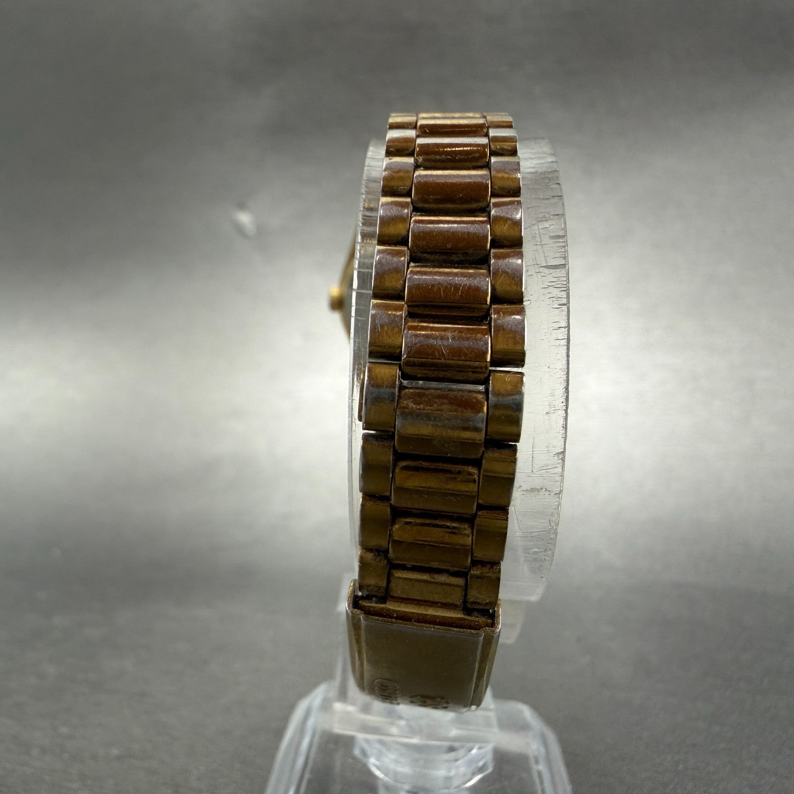 Seiko SQ Watch Women 24mm Gold Dial Gold Tone Daydate Round 3E23-0A60 NewBatt LK7